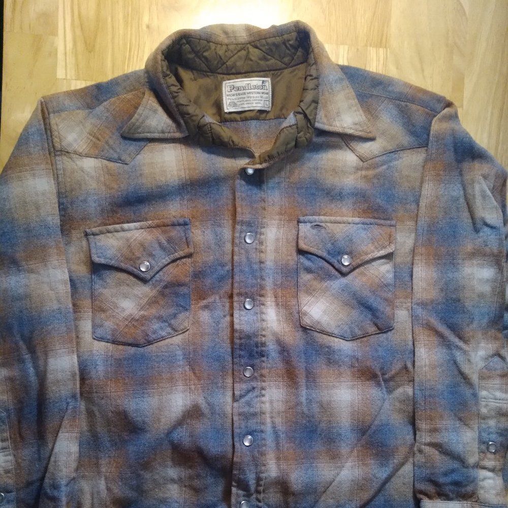 Vintage Pendleton High Grade Western Flannel Wool Button Down Shirt - Picture 2 of 6